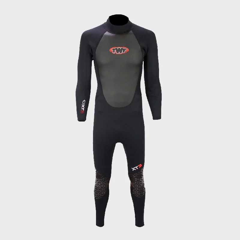 wetsuits for better thermal insulation-TWF XT3 3mm Mens Wetsuit - Black