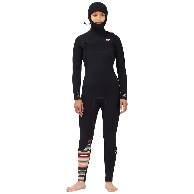 high-quality wetsuits for scuba diving-Billabong Women's Furnace Comp 5/4 Hooded Wetsuit - Serape