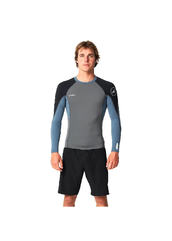 wetsuits with easy entry and exit-ONeill Mens Reactor 1.5mm LS Wetsuit Jacket