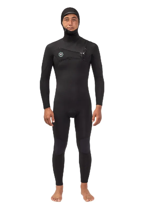 best wetsuits for cold water-Vissla 7 Seas 5/4/3 Hooded Full Suit - Black