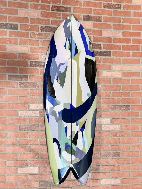 surfboards for better grip in high-speed turns-5'3 Twin Fish W/ Glass ons