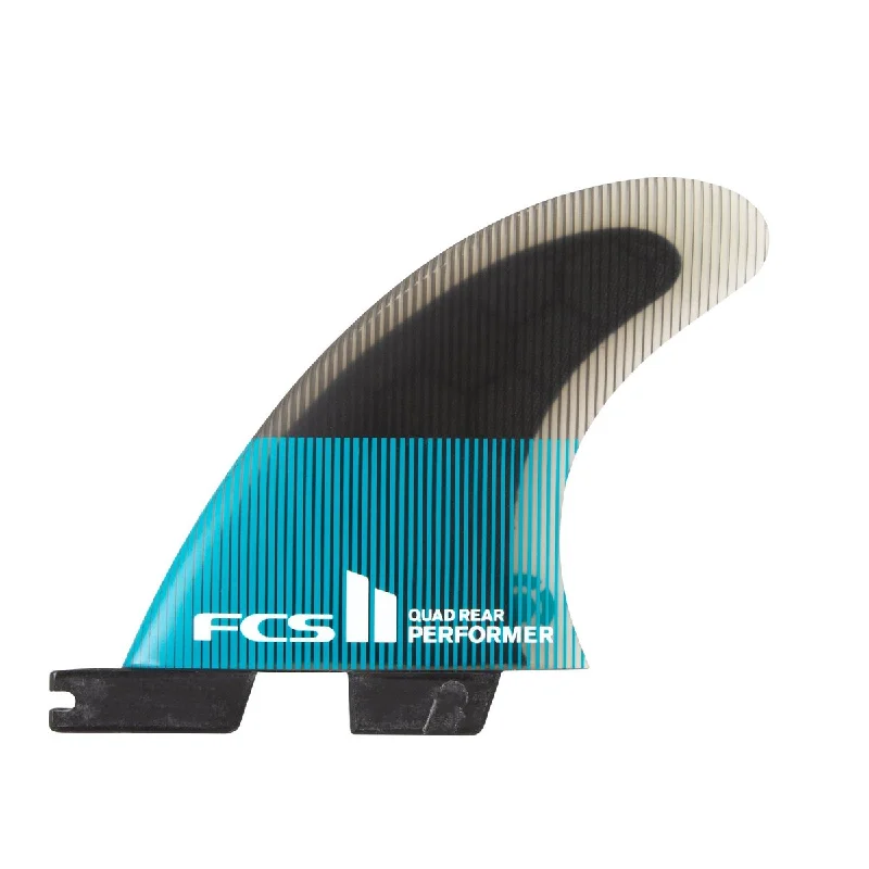 FCS II QUAD REAR Performer PC Large Teal/Black Fins