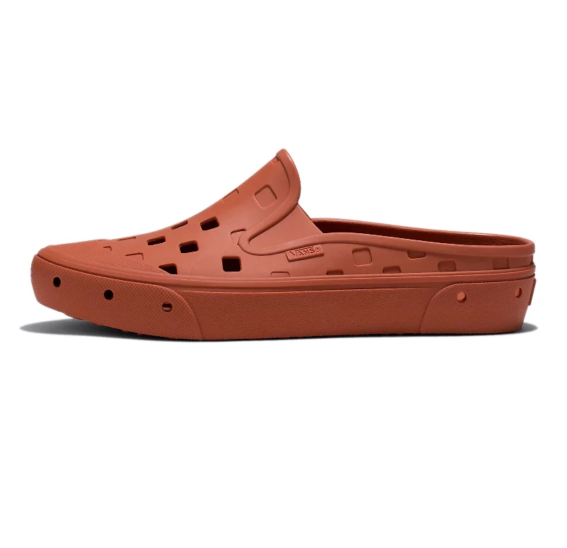 surfboards with wide outline for extra stability-Vans UA Slip-On Mule Trek Burnt Ochre