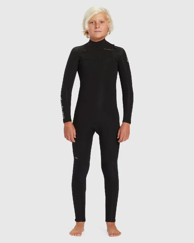 wetsuits for more freedom in water activities-Boys 8-16 4/3mm Everyday Sessions 2022 Chest Zip Wetsuit