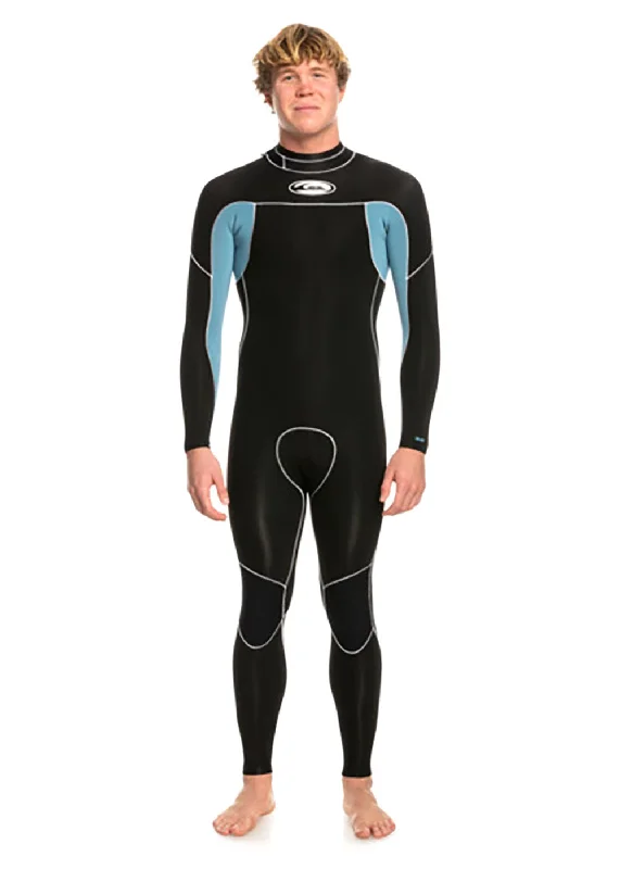 wetsuits for better fit and comfort in waves-Quiksilver 3/2mm Mens Cap Saturn Back Zip Steamer Wetsuit