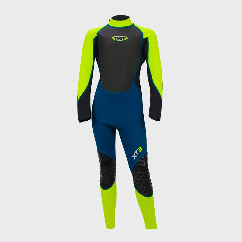 best wetsuits for improved speed and agility-TWF XT3 3mm Kids Wetsuit - Lime