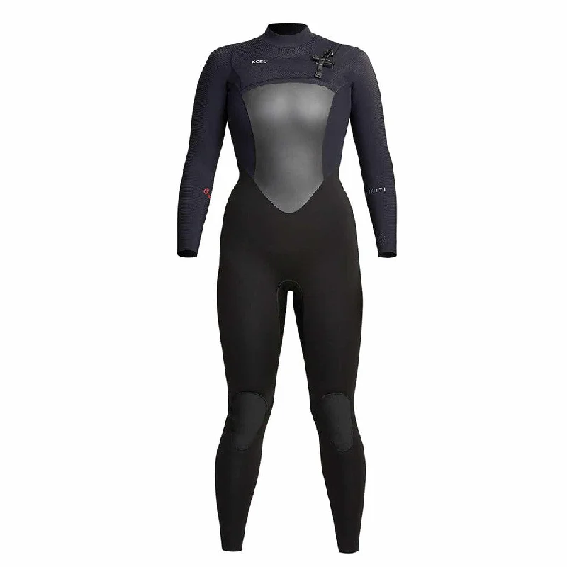 best wetsuits for cold water diving-Xcel Women's Infiniti 5/4 Chest Zip Wetsuit - Black