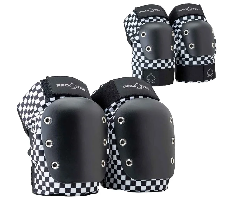 surfboards for expert wave handling-Protec Street Knee/Elbow Open Back Checkered