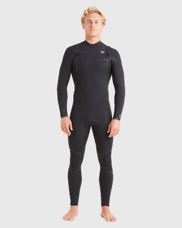 wetsuits for improved aerodynamics-Mens 3/2mm Furnace Natural Chest Zip Steamer Wetsuit