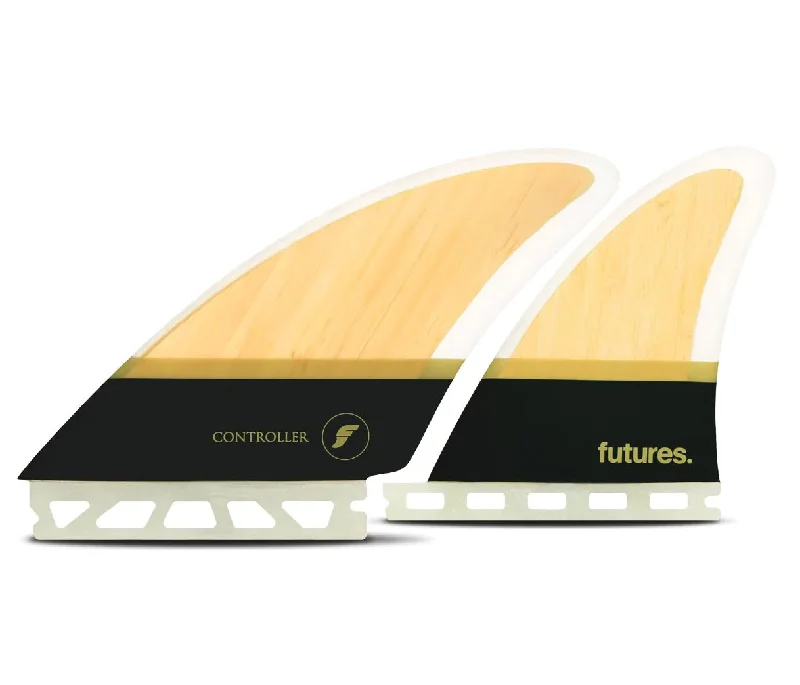 surfboards with extra buoyancy for paddling-Futures HC Controller Quad Bamboo/Brown