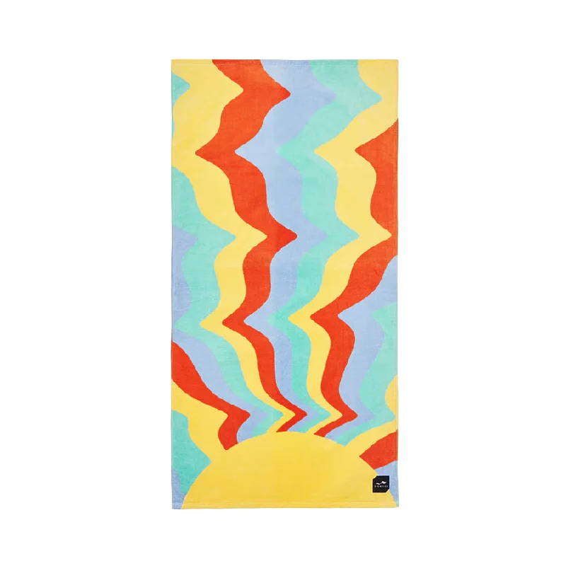 surfboards with wide tail for stability in bigger waves-Slowtide Shine On Neon Beach Towel