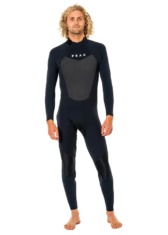 lightweight wetsuits for warm climates-Peak Mens Energy 3/2mm Flatlock Back Zip Steamer Wetsuit