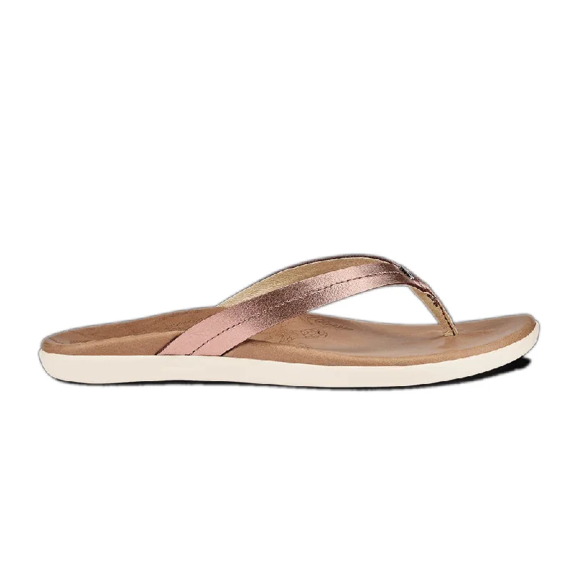 surfboards for consistent wave entry-Olukai Womens Honu Pink Cooper/Sahara Sandal