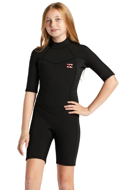 wetsuits for improved performance in water-Billabong 2mm Girls SYNERGY Back Zip Spring Suit Wetsuit