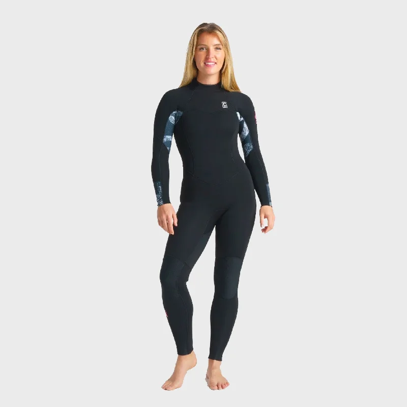 best wetsuits for consistent thermal regulation-C-Skins Solace 5/4/3 Women's Back Zip Wetsuit - Black/Tropical Rose