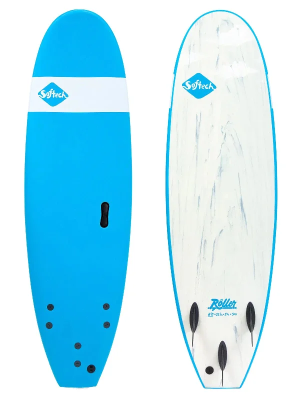 surfboards for responsive foot positioning-Softech 8'0" Roller Blue