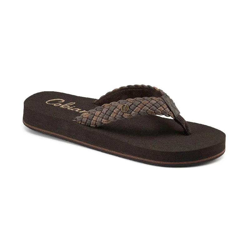 surfboards with adjustable fin setups-Cobian Womens Braided Bounce Chocolate Sandals