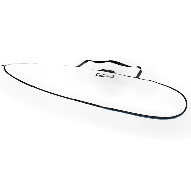 best surfboards for beginners-FCS 7'6" Classic Fun Board Bag White/Tarp