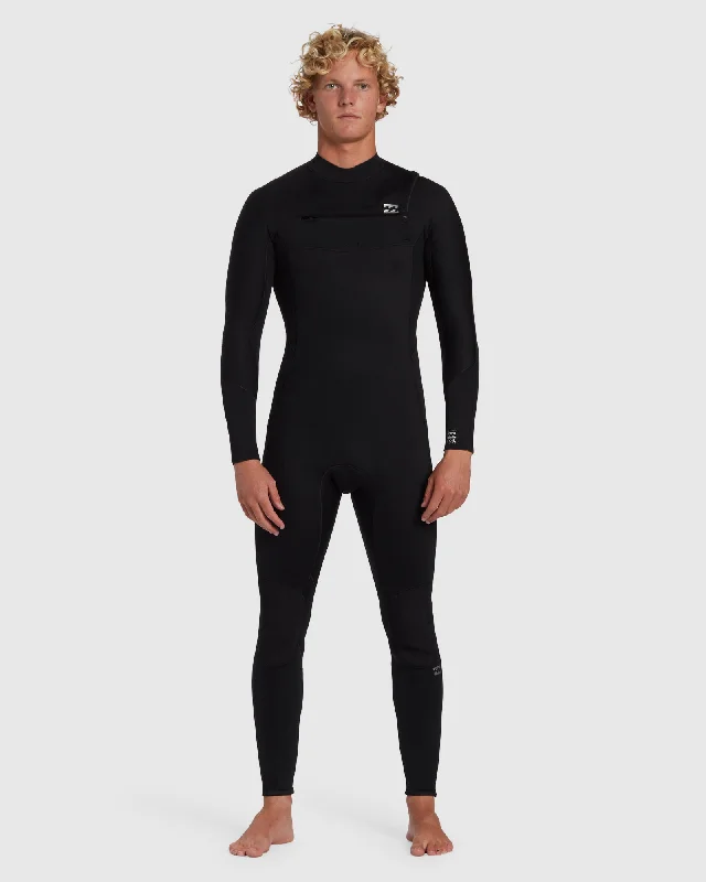 wetsuits for better water resistance-Mens 3/2mm Foil Chest Zip Steamer Wetsuit