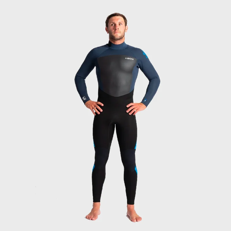 best wetsuits for extreme conditions-C-Skins Legend 3/2 Mens Back Zip Wetsuit - Black/Bluestone/Cyan