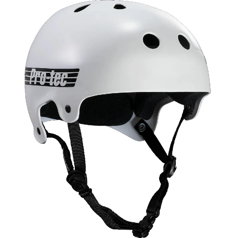 surfboards with low profile for reduced drag-Protec Old School White Skate Helmet