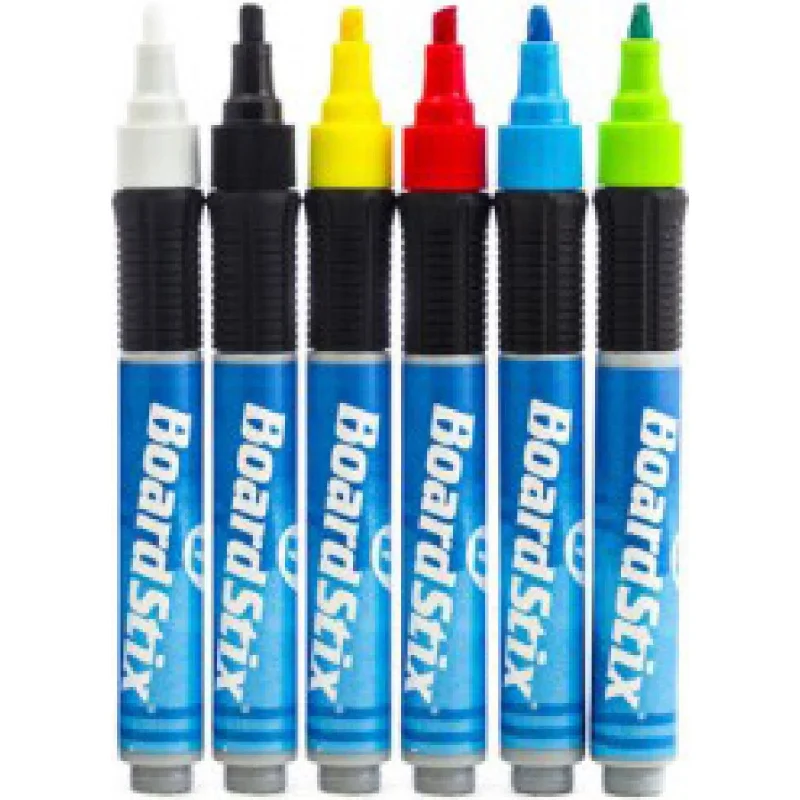 GRIP MARKER SIX PACK PLASTIC BARELLED PENS