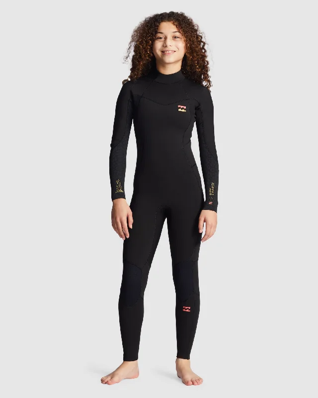 wetsuits for maximum stretchability-Girls 6-14 3/2mm Synergy Back Zip Steamer Wetsuit