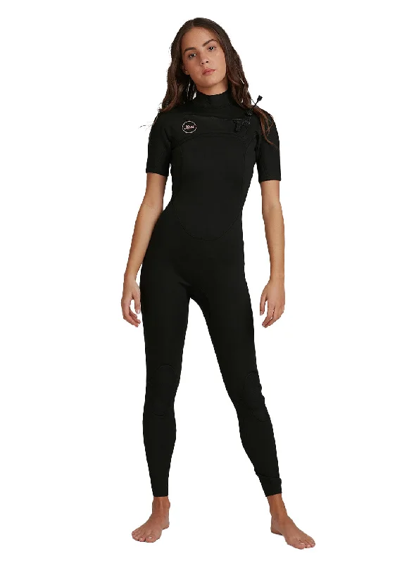 wetsuits for quick and easy fit-Xcel Womens Comp 2mm Short Sleeve Chest Zip Steamer Wetsuit