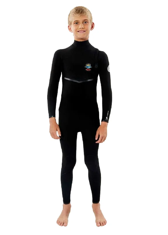 wetsuits for diving in colder temperatures-Rip Curl Youth Flashbomb 3/2mm Zipperless Steamer Wetsuit