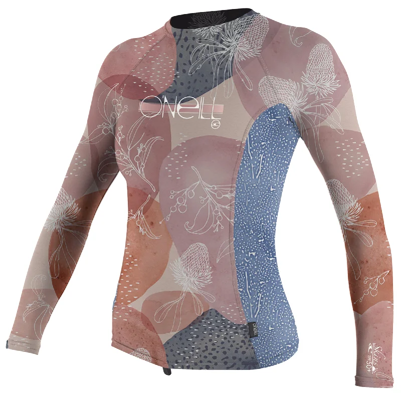 wetsuits for improved aerodynamics-O'NEILL - GIRLS PREMIUM SKINS L/S RASH GUARD