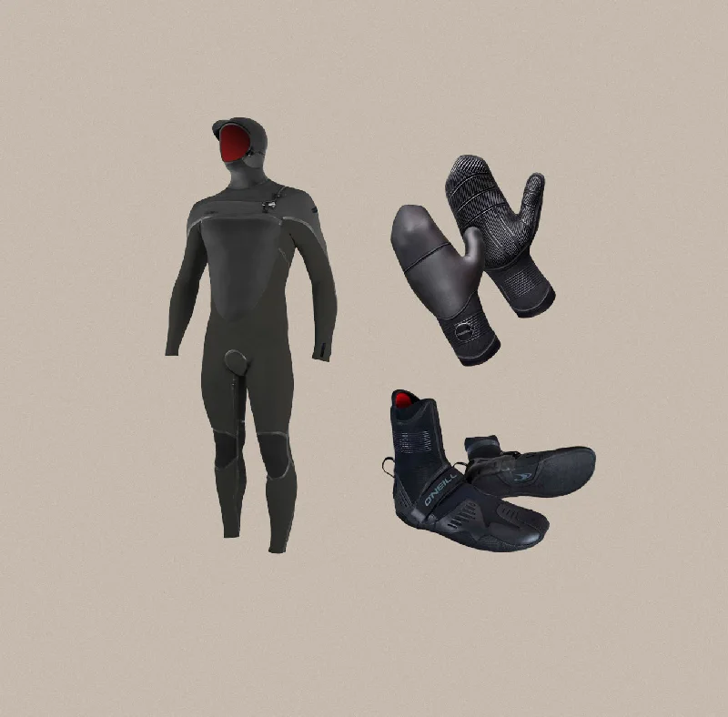 wetsuits for better movement in water-O'Neill Mens Psycho Tech Wetsuit & Accessory Bundle