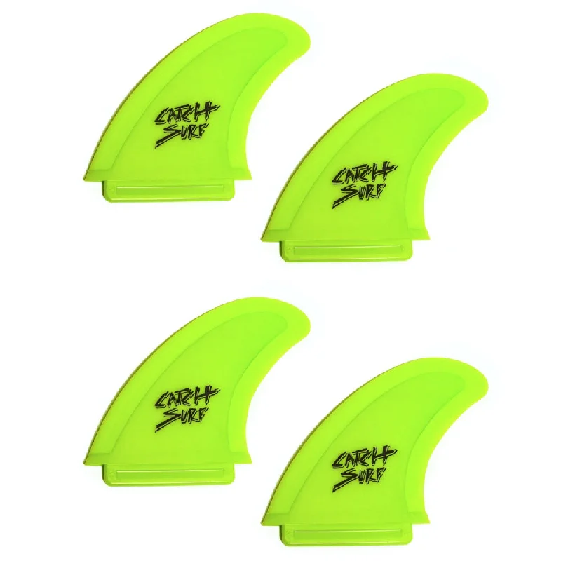 Catch Surf Fins - Hi-Perf Safety Edge: Quad Fin Set Lime