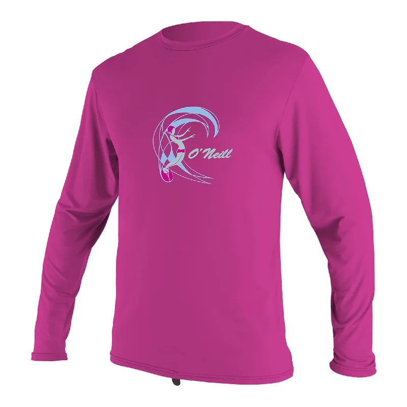 wetsuits for better body heat retention-O'NEILL - TODDLER O'ZONE L/S SUN SHIRT FOR GIRLS