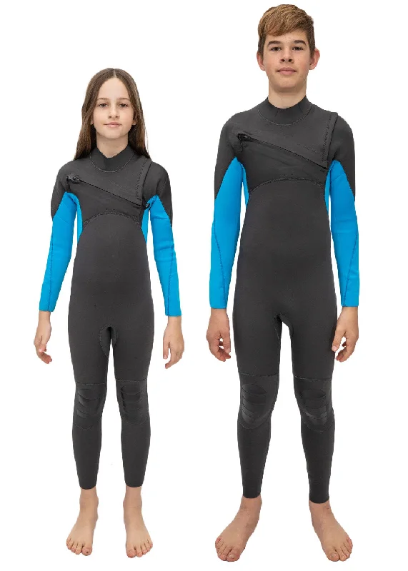 comfortable wetsuits for water sports-Adreno Youth Carve 3/2mm Chest Zip Steamer Wetsuit