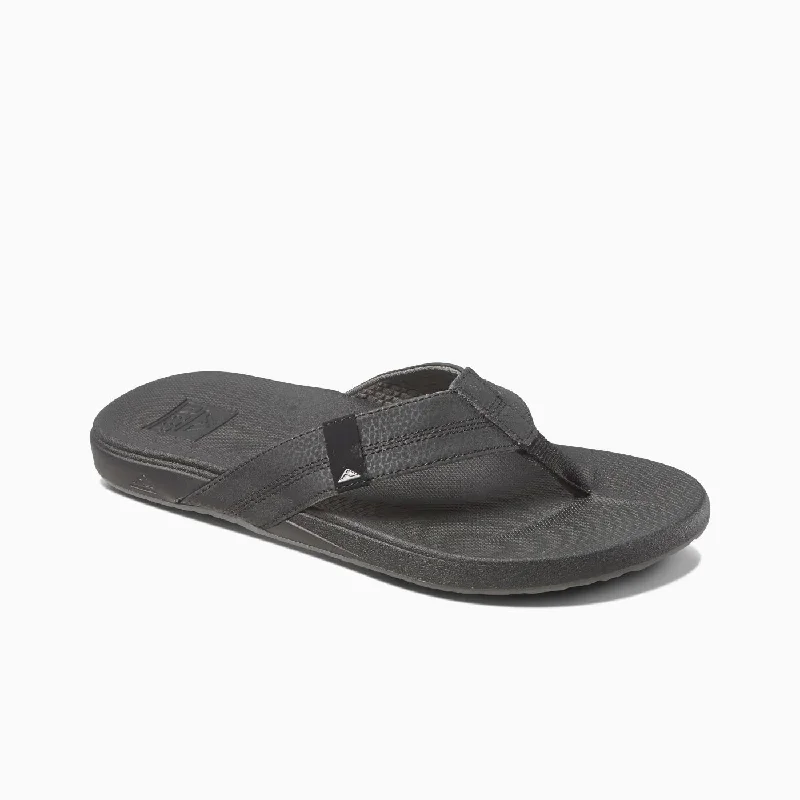 surfboards for responsive paddling-Reef Mens Cushion Phantom Black Sandal