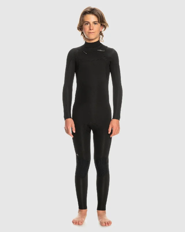 best wetsuits for open-water swimmers-Boys 8-16 3/2mm Everyday Sessions Chest Zip Wetsuit