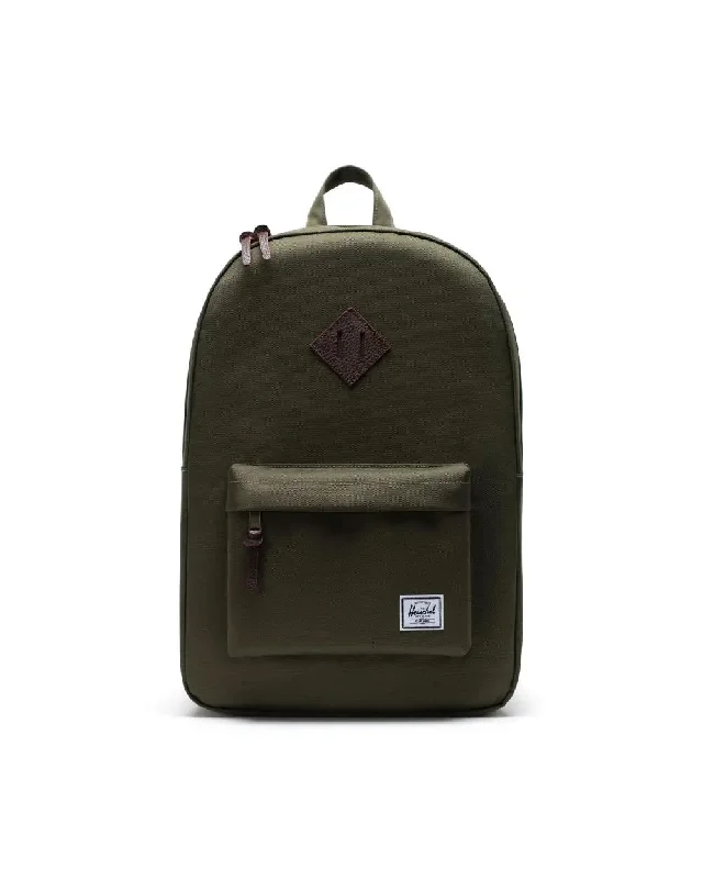 surfboards for easy storage and transport-Herschel Heritage Ivy Green & Chicory Coffee Backpack