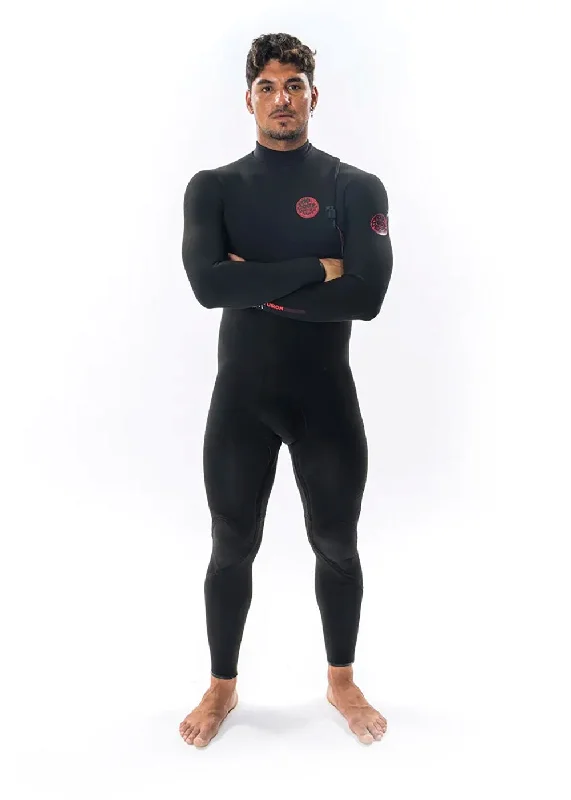 wetsuits for improved aerodynamics-Rip Curl Mens F Bomb Fusion 3/2mm GB Zip Free Steamer Wetsuit