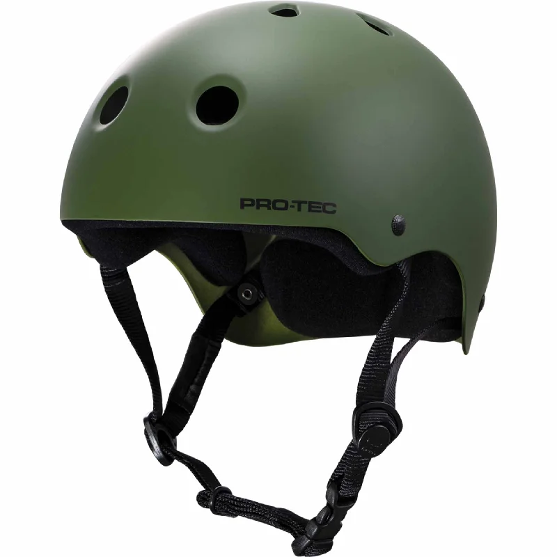 surfboards for aggressive wave charging-Protec Classic Matte Olive Skate Helmet