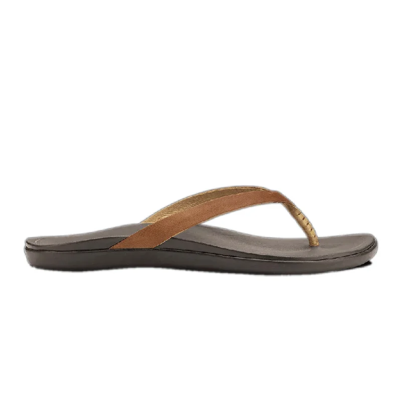 surfboards with advanced shaping for control-Olukai Womens Ho'opio Leather Sahara/Dk Java Sandal