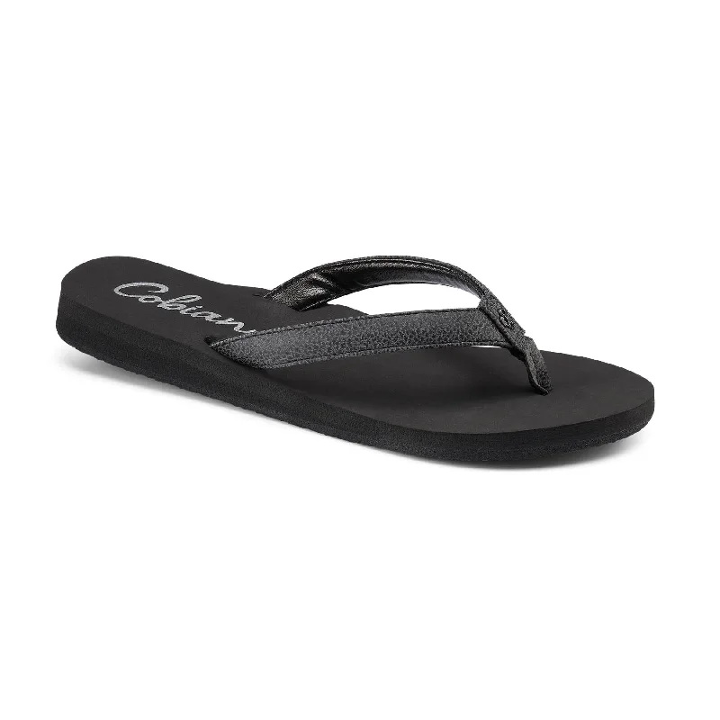 surfboards for longer rides down the line-Cobian Womens Skinny Bounce Black Sandals