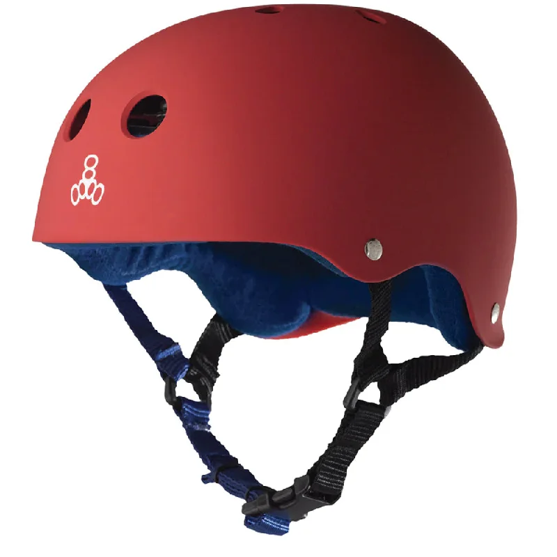 surfboards with smooth edges for comfort-Triple 8 United Red Rubber Skate Helmet