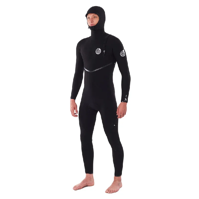 wetsuits for swimming in cold water-Rip Curl E-Bomb Zip Free 4/3mm Hooded Wetsuit