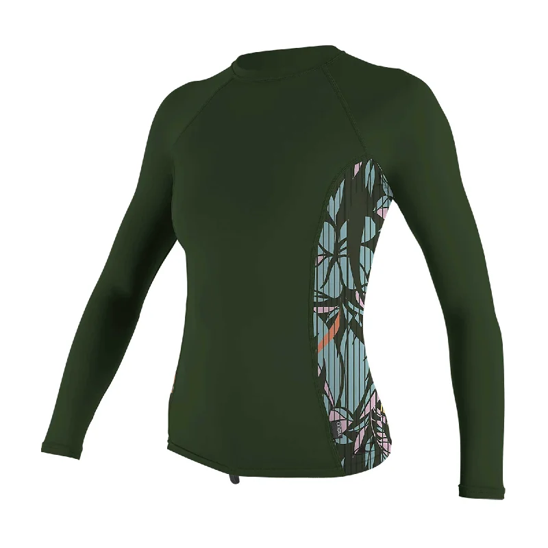 wetsuits for all-day comfort in water sports-O'NEILL -  SIDE PRINT L/S RASH GUARD