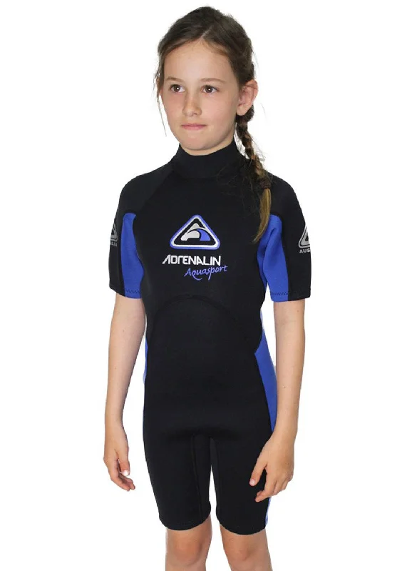 wetsuits with fleece lining for added warmth-Adrenalin Kids Aquasport 2mm Spring Suit Wetsuit