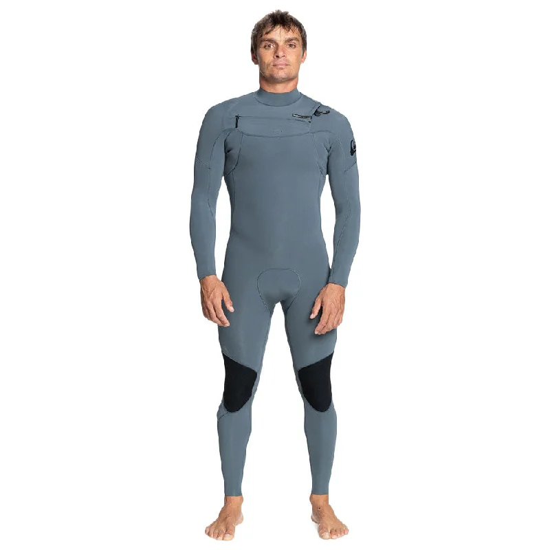 wetsuits for long-distance open water swimming-Quiksilver Everyday Sessions 3/2mm Chest Zip Wetsuit - Quiet Shade