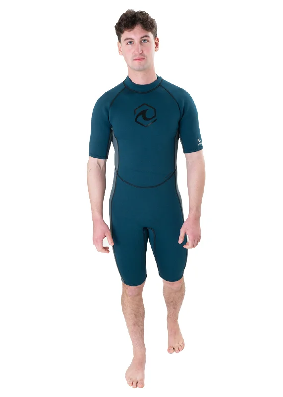 wetsuits with high stretch fabric for performance-Swiftwater Mens S/S 2.5mm Back Zip Spring Suit Wetsuit