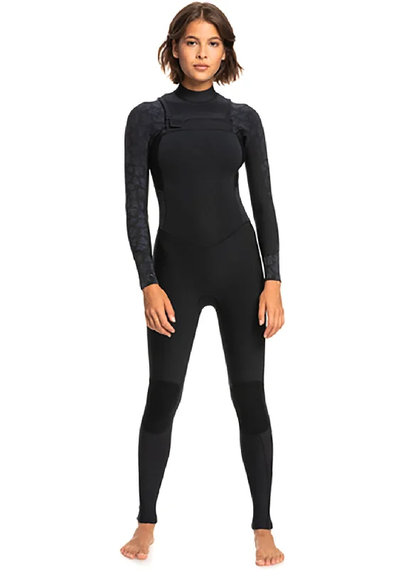 best wetsuits for spring and fall-Roxy 3/2mm Womens Swell Series Chest Zip Steamer Wetsuit