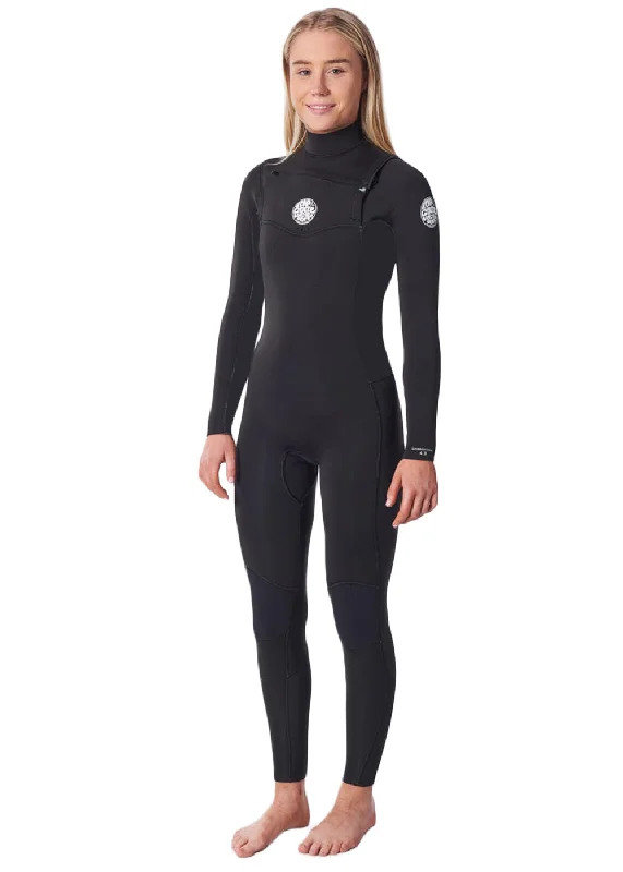 wetsuits with enhanced flexibility for free movement-Rip Curl Womens Dawn Patrol 3/2mm Chest Zip Steamer Wetsuit