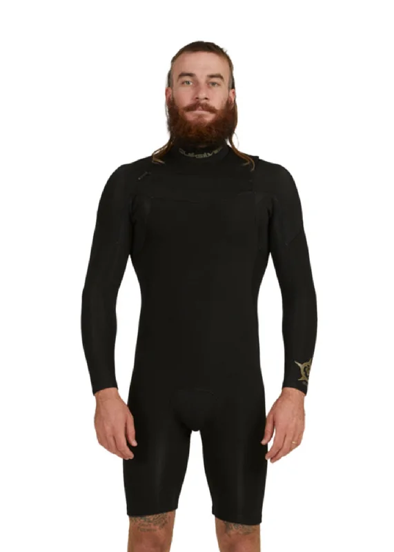 wetsuits for easy movement-Quiksilver Mens Everyday Sessions 2mm GBS CZ LS Spring Suit Wetsuit